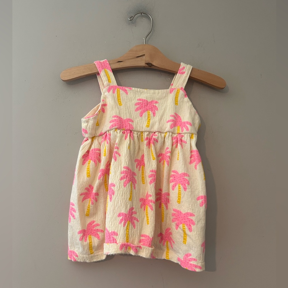 $19 ADD ON Zara Yellow Palm Tree‎ Dress Pink Girls Summer Jamie Kay